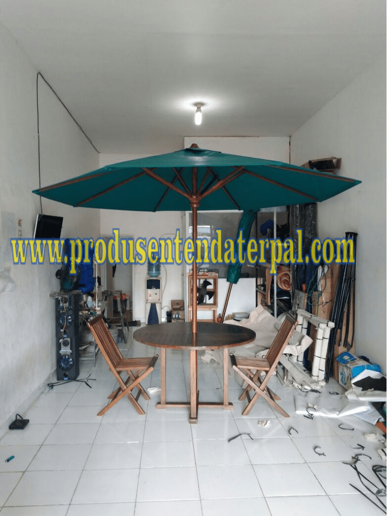 tenda payung kayu jati
